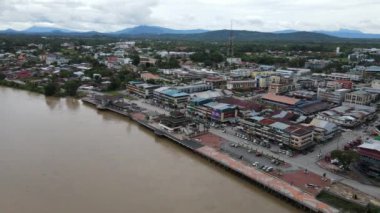 Sri Aman, Malaysia - August 6, 2022: The Sri Aman Township of Sarawak