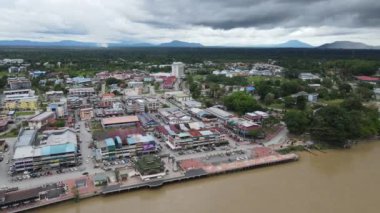 Sri Aman, Malaysia - August 6, 2022: The Sri Aman Township of Sarawak