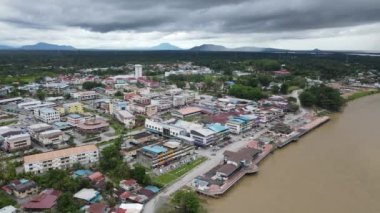 Sri Aman, Malaysia - August 6, 2022: The Sri Aman Township of Sarawak
