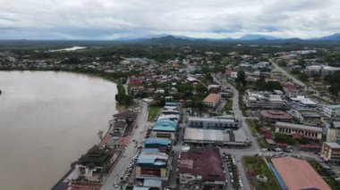 Sri Aman, Malaysia - August 6, 2022: The Sri Aman Township of Sarawak