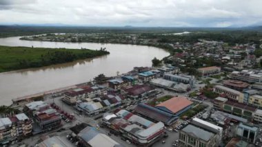 Sri Aman, Malaysia - August 6, 2022: The Sri Aman Township of Sarawak