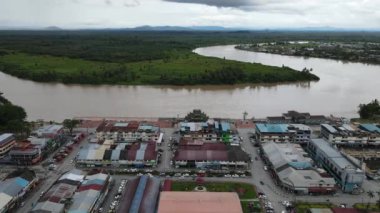 Sri Aman, Malaysia - August 6, 2022: The Sri Aman Township of Sarawak