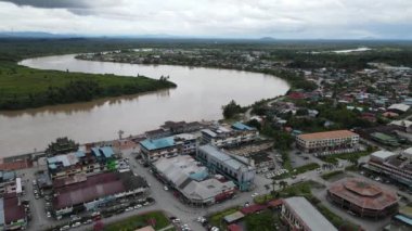 Sri Aman, Malaysia - August 6, 2022: The Sri Aman Township of Sarawak