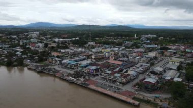 Sri Aman, Malaysia - August 6, 2022: The Sri Aman Township of Sarawak