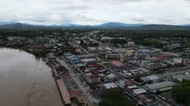 Sri Aman, Malaysia - August 6, 2022: The Sri Aman Township of Sarawak