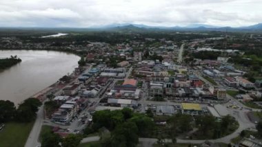 Sri Aman, Malaysia - August 6, 2022: The Sri Aman Township of Sarawak