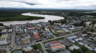 Sri Aman, Malaysia - August 6, 2022: The Sri Aman Township of Sarawak