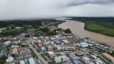 Sri Aman, Malaysia - August 6, 2022: The Sri Aman Township of Sarawak