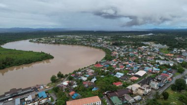 Sri Aman, Malaysia - August 6, 2022: The Sri Aman Township of Sarawak
