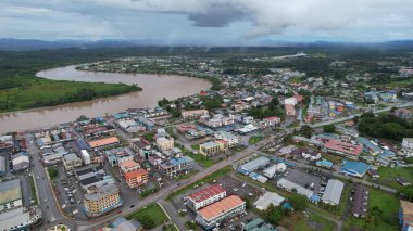 Sri Aman, Malaysia - August 6, 2022: The Sri Aman Township of Sarawak