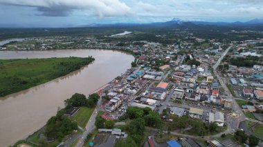 Sri Aman, Malaysia - August 6, 2022: The Sri Aman Township of Sarawak