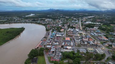 Sri Aman, Malaysia - August 6, 2022: The Sri Aman Township of Sarawak