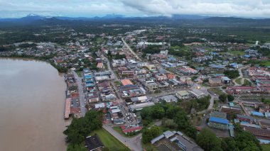 Sri Aman, Malaysia - August 6, 2022: The Sri Aman Township of Sarawak