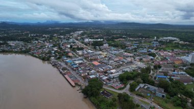 Sri Aman, Malaysia - August 6, 2022: The Sri Aman Township of Sarawak