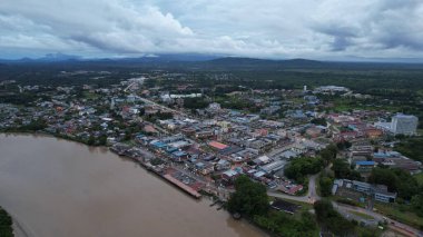 Sri Aman, Malaysia - August 6, 2022: The Sri Aman Township of Sarawak