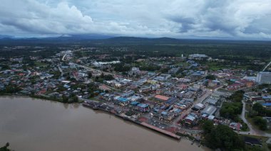 Sri Aman, Malaysia - August 6, 2022: The Sri Aman Township of Sarawak