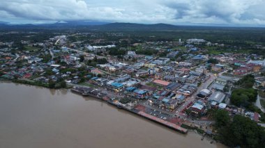 Sri Aman, Malaysia - August 6, 2022: The Sri Aman Township of Sarawak