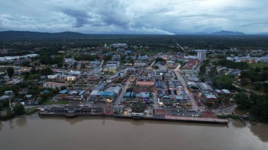 Sri Aman, Malaysia - August 6, 2022: The Sri Aman Township of Sarawak