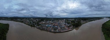 Sri Aman, Malaysia - August 6, 2022: The Sri Aman Township of Sarawak