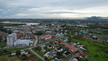 Sri Aman, Malaysia - August 6, 2022: The Sri Aman Township of Sarawak