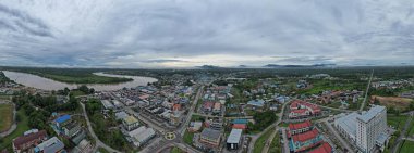 Sri Aman, Malaysia - August 6, 2022: The Sri Aman Township of Sarawak