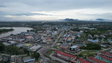 Sri Aman, Malaysia - August 6, 2022: The Sri Aman Township of Sarawak