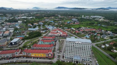 Sri Aman, Malaysia - August 6, 2022: The Sri Aman Township of Sarawak