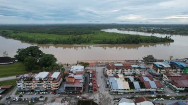 Sri Aman, Malaysia - August 6, 2022: The Sri Aman Township of Sarawak