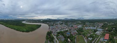 Sri Aman, Malaysia - August 6, 2022: The Sri Aman Township of Sarawak