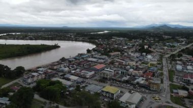 Sri Aman, Malaysia - August 6, 2022: The Sri Aman Township of Sarawak