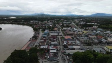 Sri Aman, Malaysia - August 6, 2022: The Sri Aman Township of Sarawak