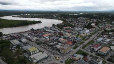 Sri Aman, Malaysia - August 6, 2022: The Sri Aman Township of Sarawak