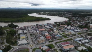 Sri Aman, Malaysia - August 6, 2022: The Sri Aman Township of Sarawak