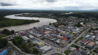 Sri Aman, Malaysia - August 6, 2022: The Sri Aman Township of Sarawak