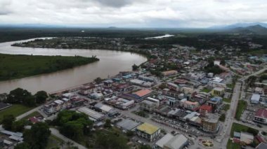 Sri Aman, Malaysia - August 6, 2022: The Sri Aman Township of Sarawak