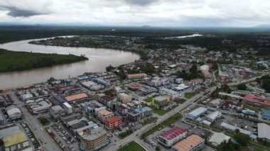 Sri Aman, Malaysia - August 6, 2022: The Sri Aman Township of Sarawak