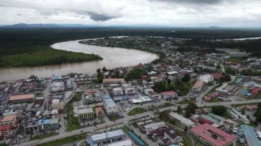 Sri Aman, Malaysia - August 6, 2022: The Sri Aman Township of Sarawak