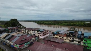 Sri Aman, Malaysia - August 6, 2022: The Sri Aman Township of Sarawak