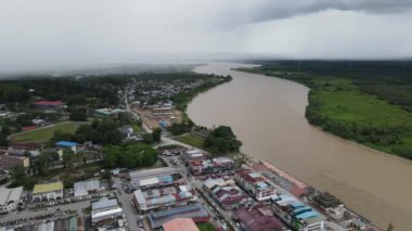Sri Aman, Malaysia - August 6, 2022: The Sri Aman Township of Sarawak
