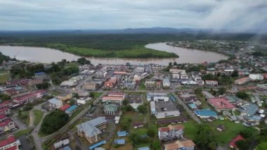 Sri Aman, Malaysia - August 6, 2022: The Sri Aman Township of Sarawak