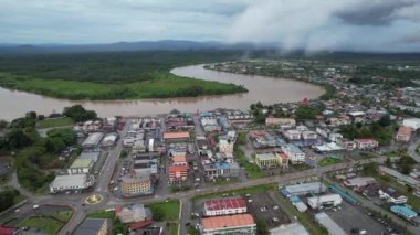 Sri Aman, Malaysia - August 6, 2022: The Sri Aman Township of Sarawak