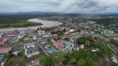 Sri Aman, Malaysia - August 6, 2022: The Sri Aman Township of Sarawak