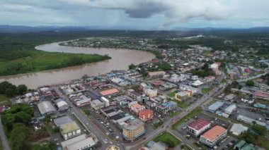 Sri Aman, Malaysia - August 6, 2022: The Sri Aman Township of Sarawak