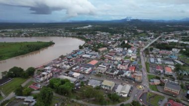 Sri Aman, Malaysia - August 6, 2022: The Sri Aman Township of Sarawak
