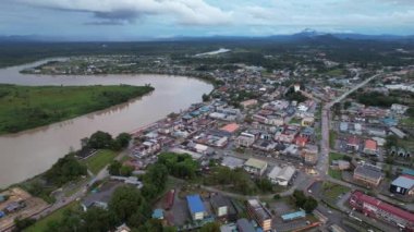 Sri Aman, Malaysia - August 6, 2022: The Sri Aman Township of Sarawak