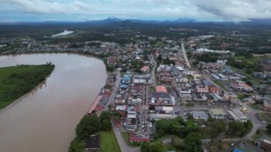 Sri Aman, Malaysia - August 6, 2022: The Sri Aman Township of Sarawak