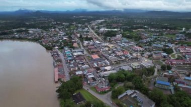 Sri Aman, Malaysia - August 6, 2022: The Sri Aman Township of Sarawak