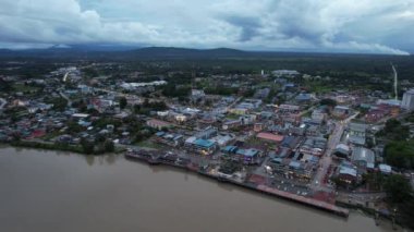 Sri Aman, Malaysia - August 6, 2022: The Sri Aman Township of Sarawak