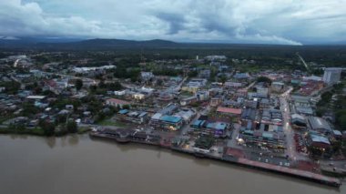 Sri Aman, Malaysia - August 6, 2022: The Sri Aman Township of Sarawak