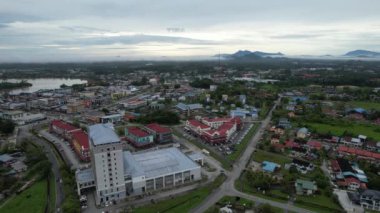 Sri Aman, Malaysia - August 6, 2022: The Sri Aman Township of Sarawak